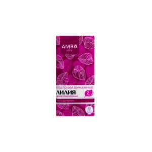 AMRA Платочки бумажные двухслойные белые с ароматом лилии