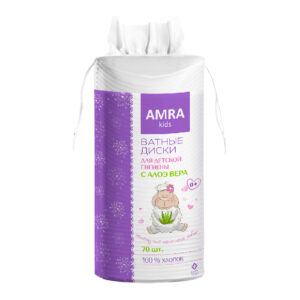 AMRA Ватные диски для детской гигиены с алоэ вера 70шт